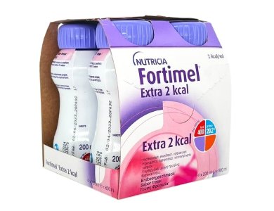 Nutricia Fortimel Extra 2 Kcal Φράουλα Θρεπτικό Συμπλήρωμα Διατροφής σε Υγρή Μορφή Υψηλής Περιεκτικότητας σε Πρωτεϊνη 4x200ml
