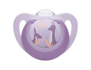 NUK First Choice Πιπίλα με Θηλή Σιλικόνης Μωβ, Κανγκουρό  6-18m 1τμχ