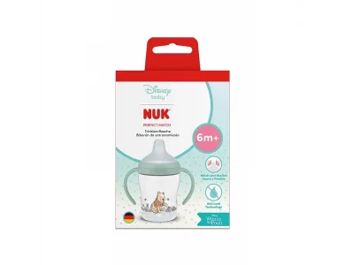 NUK Perfect Match Disney Winnie the Pooh Μπιμπερό Εκπαίδευσης 6m+ με Δείκτη Ελέγχου Θερμοκρασίας, 150ml