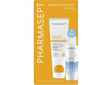 Pharmasept Promo Heliodor Face & Body Sun Cream Spf50, 150ml & Δώρο Travel Size Hygienic Shower Cream 100ml