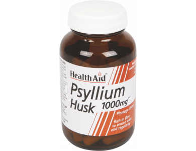 Health Aid Psyllium Husk 1000mg, Συμπλήρωμα Διατροφής Με Ψύλλιο Πλούσιο Σε Φυτικές Ίνες Για Την Ομαλή Λειτουργία Του Εντέρου, 60caps