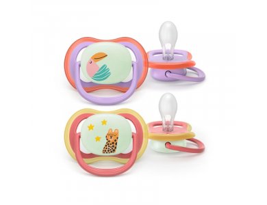 Philips Avent Ultra Air Night Ορθοδοντική Πιπίλα Νυκτός 18m+ για Κορίτσι, 2τμχ