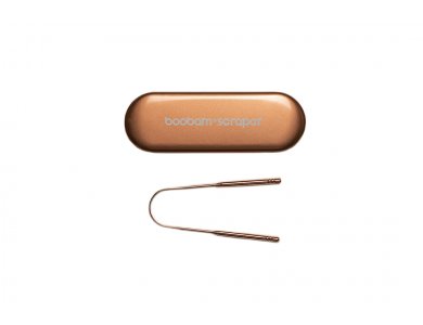 Boobam Tongue Scraper, Οικολογικός Καθαριστής Γλώσσας από Ανοξείδωτο Χάλυβα, Ροζ Χρυσό