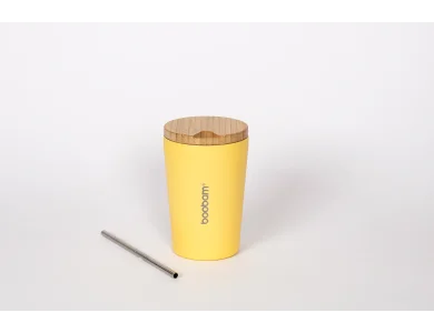 Boobam Cup Ποτήρι Θερμός Κίτρινο, 350ml