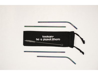 Boobam Metal Straw Color Χρωματιστά Καλαμάκια από Ανοξείδωτο Ατσάλι, Χρωματιστά