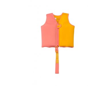 Swim Essentials: Σωσίβιο γιλέκο κολύμβησης με ιμάντα ασφαλείας για παιδιά 4-6 ετών "Orange pink" 1τμχ
