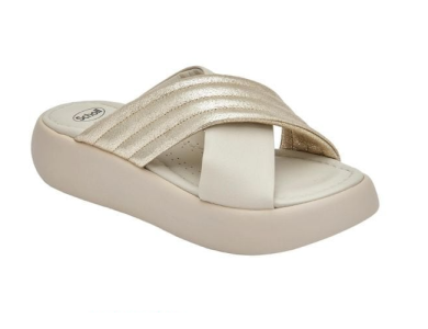 Scholl Boca Cross Platinum, Δερμάτινα Ανατομικά Σανδάλια, No40