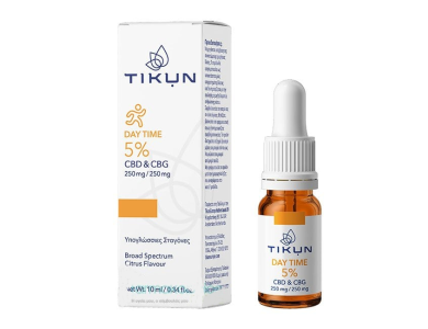 Tikun Day Time 5% Υπογλώσσιες Σταγόνες Ελαίου Κάνναβης, 10ml