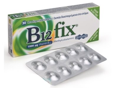 UniPharma B12 fix 1000μg (Methylcobalamin) Βιταμίνη B12, 30 tabs