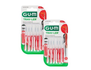 Gum 1314 Trav-Ler Promo (-50% στο 2ο προϊον) Μεσοδόντια Βουρτσάκια 0,8mm, 2x6τμχ