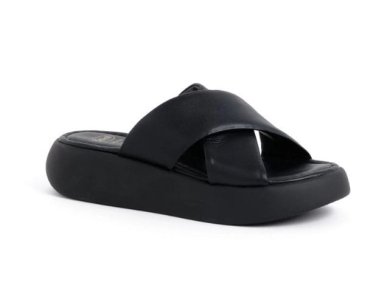 Scholl Boca Cross 24 Black Δερμάτινα Ανατομικά Σανδάλια, No39