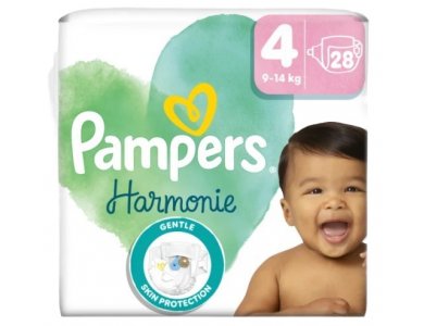 Pampers Harmonie No.4 (9-14kg) Πάνες, 28τμχ