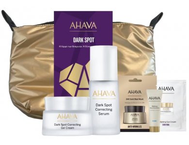 Ahava X-Mas Dark Spot Promo Set, Ενυδατική Κρέμα-Τζελ 50ml Ορός Προσώπου 30ml Καθαριστική Κρέμα Scrub 15ml Μάσκα 6ml & Δείγμα Κρέμα Ματιών 2ml σε νεσεσέρ