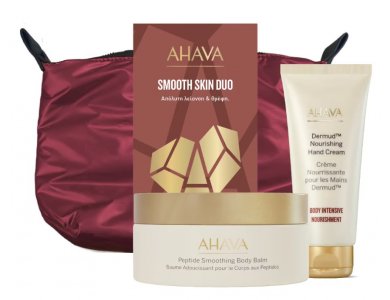 Ahava X-Mas Smooth Skin Duo Promo Set, Ενυδατική Κρέμα με Αντιρυτιδικό Πεπτίδιο, 220ml & Κρέμα Θρέψης για τα Χέρια, 100ml σε νεσεσέρ