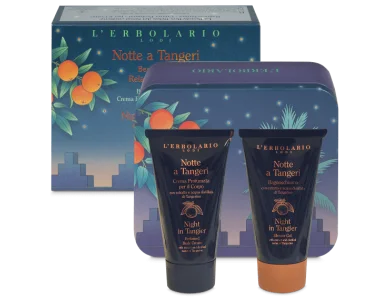 L'erbolario Notte a Tangeri Beauty Box Relax Dei Sensi μεταλλικό σετ με Αφρόλουτρο, 75ml & Αρωματική Κρέμα Σώματος, 75ml