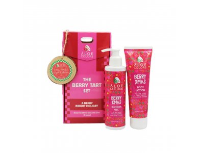Aloe+Colors X-Mas,The Berry Tart Set με Aφρόλουτρο 200ml & Κρέμα Σώματος 120ml, 1σετ