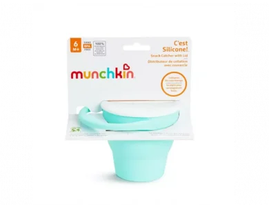 Munchkin Snack Catcher, Μαλακό Πτυσσόμενο Δοχείο Σιλικόνης για Σνακ, Μέντα, 1τμχ
