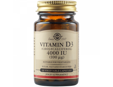 Solgar Vitamin D-3 4000IU 100mg 60Vegs.Caps