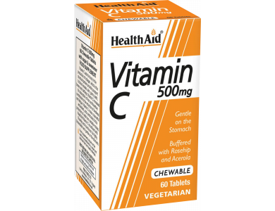 Health Aid Vitamin C 500mg Rosehip Chewable 60tabs