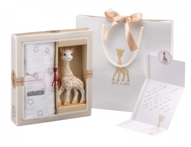 Sophie La Girafe, Σετ δώρου με την Σόφι Καμηλοπάρδαλη & μουσελίνα διαστάσεων 120x120