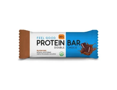 Feel Good Double Choco Protein Bar, Πρωτεϊνική Μπάρα Διπλή Σοκολάτα, 60gr