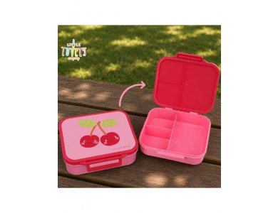 A little lovely company: Δοχείο φαγητού Bento με χωρίσματα- 900ml - Happy Cherries