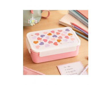 A little lovely company: Δοχείο φαγητού Bento με χωρίσματα- 1,2 L - Hearts
