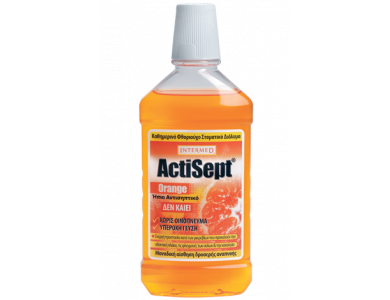 InterMed Αctisept Mouthwash Orange, Στοματικό Διάλυμα για Καθημερινή χρήση με Γεύση Πορτοκάλι, 500ml