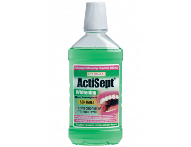 InterMed Αctisept Whitening Mouthwash, Καθημερινό Φθοριούχο Στοματικό Διάλυμα, 500ml