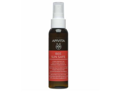 Apivita Bee Sun Safe Hydra Protection Sun Filters Hair Oil Αντηλιακό Λάδι Μαλλιών για Προστασία με Ηλίανθο & Λάδι Αβυσσινίας, 100ml