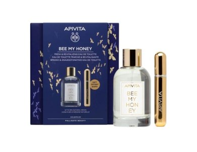 Apivita Bee My Honey Eau de Toilette Άρωμα, 100ml & Επαναγεμιζόμενο Σπρέι Αρώματος Δώρο, 8ml