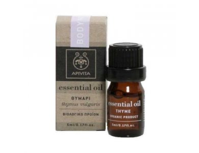 Apivita Essential Oil Thyme 100% Βιολογικό Αιθέριο 'Ελαιο Θυμάρι, 5ml