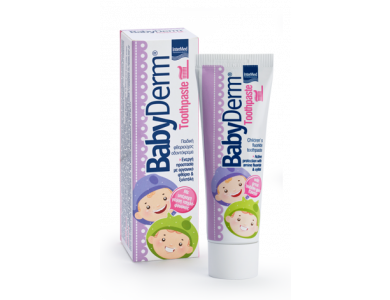 InterMed Babyderm Toothpaste 1000ppm Φθορίου, Παιδική Οδοντόκρεμα με Γεύση Τσιχλόφουσκα, 50ml
