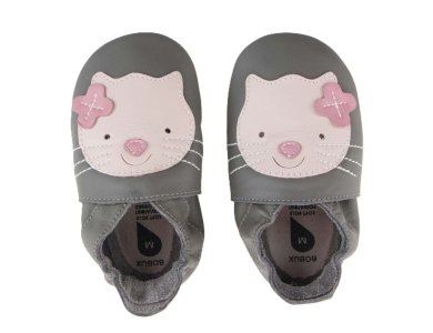 Bobux Soft Sole Kitten Grey, Βρεφικά παπούτσια, (μέγεθος M),  No.18-19