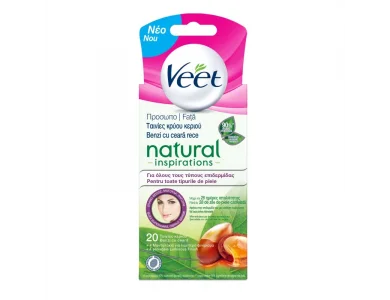 Veet Natural Inspirations Ταινίες Κρύο Κερί Για το Πρόσωπο Για όλους τους τύπους δέρματος, 20strips