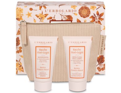 L'erbolario Beauty-Set Biancospino Bacche Fiori Legni, Shower Gel 75ml & Γαλάκτωμα Σώματος 75ml & Δώρο Νεσεσέρ