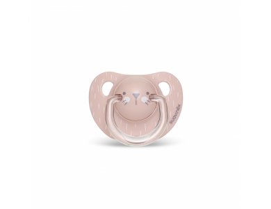 Suavinex Πιπίλα Σιλικόνης Ανατομική, Whiskers Pink 6-18m