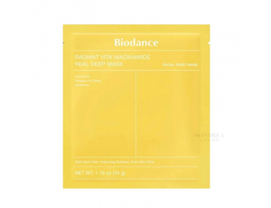 Biodance Radiant Vita Niaciamide Real Deep Mask, Ενυδατική Μάσκα Προσώπου, 34ml