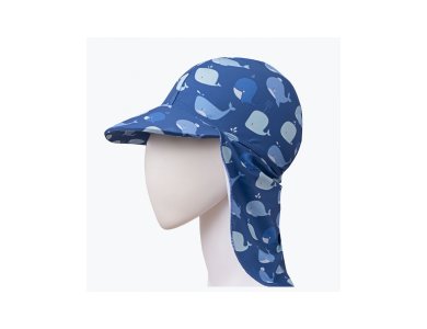 Slipstop Blue Whales UV Hat, Παιδικό Αντηλιακό Καπέλο με δείκτη προστασίας UPF50+