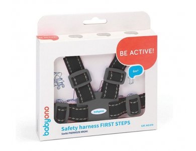 Babyono First Steps, Ζώνη Ασφαλείας με Ιμάντα Μαύρο, 1τμχ