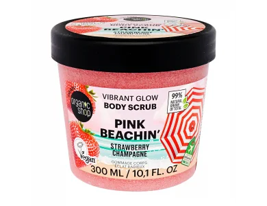 Organic Shop  by Natura Siberica Travel Dream Vibrant Glow Pink Beachin' Body Scrub Απολεπιστικό Σώματος με Φράουλα 300ml