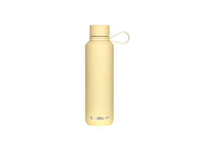 Boobam Bottle sleek, Ανοξείδωτο Μπουκάλι Θερμός με Καπάκι Grip, Cream Yellow, 600ml