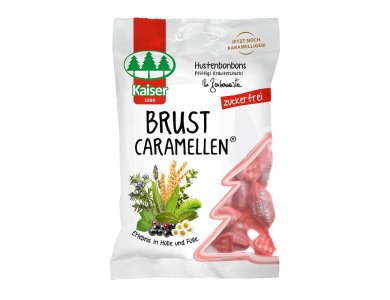 Kaiser Brust Caramellen 15 Βότανα Καραμέλες Για Το Βήχα & Τον Ερεθισμένο Λαιμό, 60gr