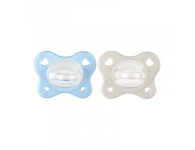 Chicco PhysioForma Dual Soft Πιπίλα Σιλικόνης Σιέλ-Μπεζ 2-6m 2τμχ