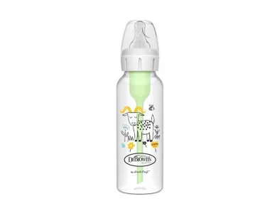 Dr. Brown's Natural Flow Options+ Anti-Colic Πλαστικό Μπιμπερό Κατσικούλα με Στενό Λαιμό 0m+, 250ml