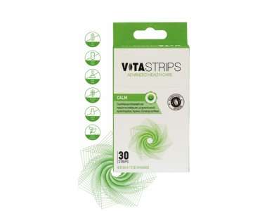 Vitastrips Calm, Συμπλήρωμα διατροφής για Χαλάρωση & Ηρεμία με φυσική γεύση mango, 30strips