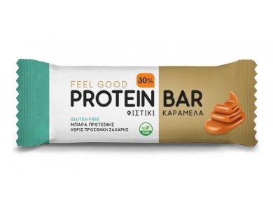 Feel Good Peanut Caramel Protein Bar, Πρωτεϊνική Μπάρα Φιστίκι Καραμέλα, 60gr