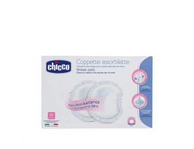 Chicco Επιθέματα Στήθους Αντιβακτηριακά, μιας χρήσης, 60τμχ