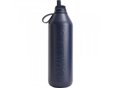 Chilly's Series 3 Flip Bottle, Μπουκάλι με Πτυσσόμενο Ανοξείδωτο Καλαμάκι, Astral Navy Blue, 1L