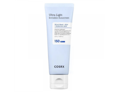 Cosrx Ultra Light Invisible Sunscreen Super λεπτόρρευστο ενυδατικό αντιηλιακό με υψηλή προστασία, 50ml